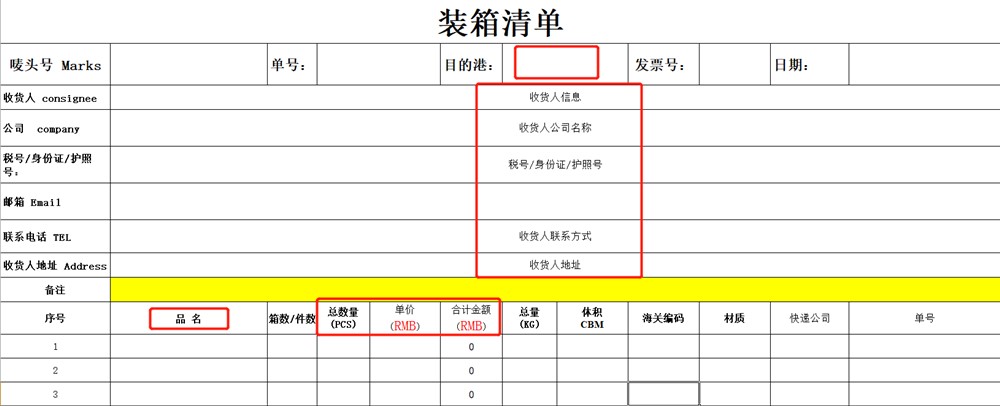 加拿大海运收货人需要提供的清单资料