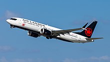 A Boeing 737 MAX 8 operated by Air Canada