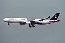 An Air Canada Airbus A340-300 in Star Alliance livery, 1997. Air Canada was a founding member of the airline alliance, established in 1997.