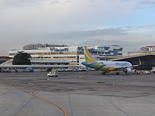 Cebu Pacific headquarters, as viewed from the Ninoy Aquino International Airport runway.