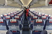 Airbus A320-200 economy class cabin