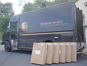 UPS delivery van with packages in 2013