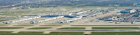 Panorama of UPS Worldport Air Hub at Louisville International Airport in 2004